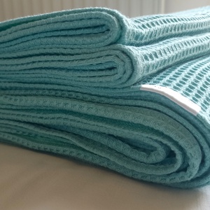 Waffel ágytakaró 150x230 cm menta - otthon & életmód - lakástextil - felnőtt takaró, pléd - Meska.hu