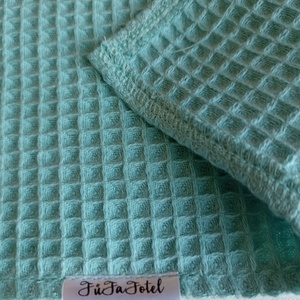 Waffel gyerektakaró ovis 105x135 cm menta - otthon & életmód - babaszoba, gyerekszoba - babatakaró, gyerek pléd - Meska.hu