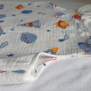 80-86-92-es nyári muszlin tipegő hálózsák duplagéz űrhajós MELEG SZOBA 24-25 fok - ruha & divat - babaruha & gyerekruha - tipegőhálózsák - Meska.hu