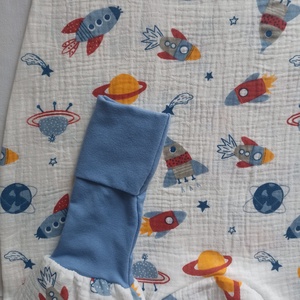 80-86-92-es nyári muszlin tipegő hálózsák duplagéz űrhajós MELEG SZOBA 24-25 fok - ruha & divat - babaruha & gyerekruha - tipegőhálózsák - Meska.hu