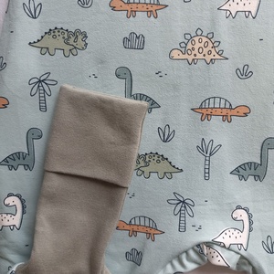 80-86-92-es téli Őszi tipegő hálózsák 21-23 fokba átmenti pamut menta dínós - ruha & divat - babaruha & gyerekruha - tipegőhálózsák - Meska.hu