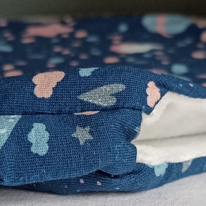 80-86-92-es őszi téli tipegő hálózsák 21-23 fokba átmeneti pamut cicás felhős - ruha & divat - babaruha & gyerekruha - tipegőhálózsák - Meska.hu