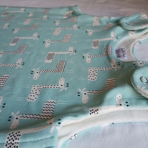 98-104-110-es Őszi téli tipegő hálózsák átmeneti pamut menta zsiráf - ruha & divat - gyerekruha - Meska.hu