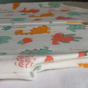 110-116-122-es Őszi téli tipegő hálózsák átmeneti pamut 21-23 fokba nari-menta dínós - ruha & divat - gyerekruha - Meska.hu