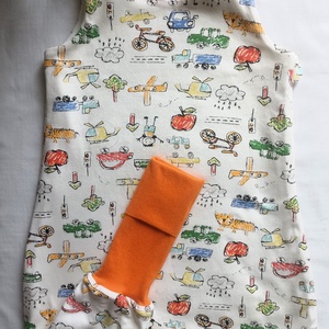 92-98-104-es Átmeneti őszi tipegő hálózsák pamut gyerekrajzos - ruha & divat - babaruha & gyerekruha - tipegőhálózsák - Meska.hu