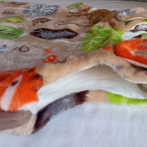 80-86-92-es őszi téli tipegő hálózsák wellsoft + pamut drapp erdős - ruha & divat - babaruha & gyerekruha - tipegőhálózsák - Meska.hu