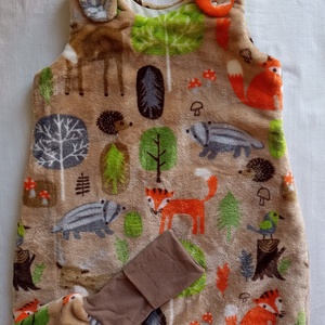 80-86-92-es őszi téli tipegő hálózsák wellsoft + pamut drapp erdős, Ruha & Divat, Babaruha & Gyerekruha, Tipegőhálózsák, Varrás, MESKA