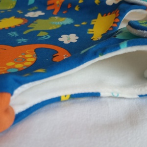  62-68-74-es Őszi tipegő hálózsák 22-24 fokba kék dínós - ruha & divat - babaruha & gyerekruha - tipegőhálózsák - Meska.hu