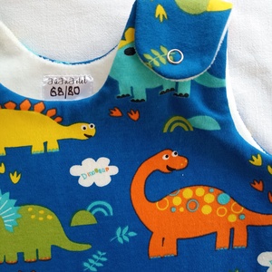  62-68-74-es Őszi tipegő hálózsák 22-24 fokba kék dínós - ruha & divat - babaruha & gyerekruha - tipegőhálózsák - Meska.hu
