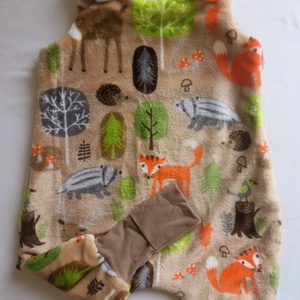 74-80-86-os téli tipegő hálózsák wellsoft + bébiplüss 20-21 fokba drapp erdős, Ruha & Divat, Babaruha & Gyerekruha, Tipegőhálózsák, Varrás, MESKA