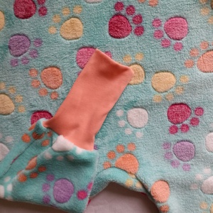 86-92-98-as őszi téli tipegő hálózsák wellsoft 22-24 fokba menta tappancsos - ruha & divat - babaruha & gyerekruha - tipegőhálózsák - Meska.hu