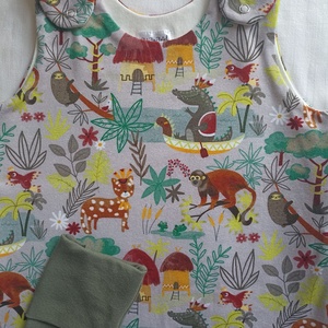 80-86-92-es Őszi téli tipegő hálózsák átmeneti duplapamut 22-24 fokba dzsungeles - ruha & divat - babaruha & gyerekruha - tipegőhálózsák - Meska.hu