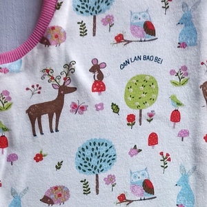 128-134-140 Őszi tipegő hálózsák 22-24 fokba átmeneti pamut lányos erdős szarvas - ruha & divat - babaruha & gyerekruha - tipegőhálózsák - Meska.hu