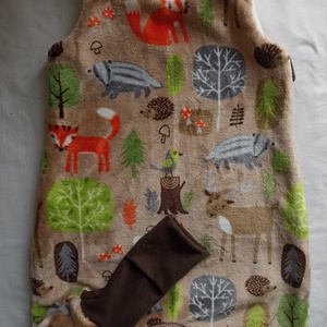 74-80-86-os téli tipegő hálózsák wellsoft + bébiplüss 20-21 fokba drapp erdős, Ruha & Divat, Babaruha & Gyerekruha, Tipegőhálózsák, Varrás, MESKA