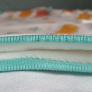 134-140-146-os Őszi téli tipegő hálózsák átmenti pamut menta narancs dínós - baba - mama - babaruházat - tipegőhálózsák - Meska.hu