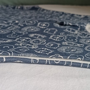 134-140-146-os Őszi tipegő hálózsák átmeneti 22-24 fokba pamut sötétkék állatos - baba - mama - babaruházat - tipegőhálózsák - Meska.hu