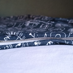 104-110-116-os Őszi téli tipegő hálózsák 21-23 fokba átmeneti pamut sötékék állatos - baba - mama - babaruházat - tipegőhálózsák - Meska.hu