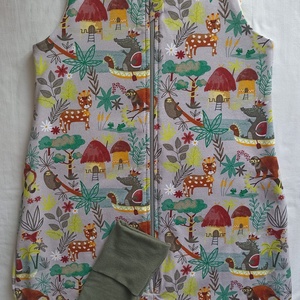 104-110-116-os Őszi tipegő hálózsák 22-24 fokba átmeneti pamut dzsungeles, Baba - mama, Tipegőhálózsák, Babaruházat, Varrás, MESKA