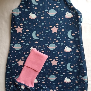 68-74-80-as Őszi téli tipegő hálózsák 21-23 fokba pamut cicás felhős, Baba - mama, Babaruházat, Tipegőhálózsák, Varrás, MESKA