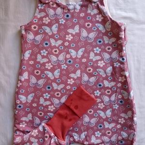 74-80-86-os Őszi téli tipegő hálózsák 21-23 fokba kétrétegű pamut bolyhos béléssel mályva pillangós - Meska.hu