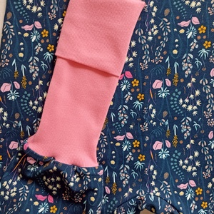 98-104-110-es Őszi téli tipegő hálózsák átmeneti pamut skék virágos - baba - mama - babaruházat - tipegőhálózsák - Meska.hu