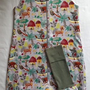 116-122-128-es Átmeneti tipegő hálózsák pamut dzsungeles, Baba - mama, Babaruházat, Tipegőhálózsák, Varrás, MESKA