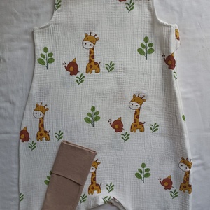 92-98-104-es Nyári muszlin tipegő hálózsák duplagéz zsiráfos, Baba - mama, Babaruházat, Tipegőhálózsák, Varrás, MESKA