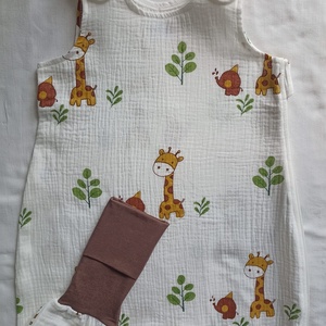 74-80-86-os nyári muszlin tipegő hálózsák duplagéz zsiráfos, Baba - mama, Babaruházat, Tipegőhálózsák, Varrás, MESKA