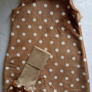 92-98-104-es őszi téli tipegő hálózsák 20-23 fokos wellsoft barna pötty - Meska.hu