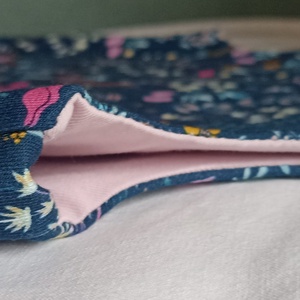 80-86-92-es őszi téli tipegő hálózsák 22-25 fokba átmeneti pamut sötétkék virágos - baba - mama - babaruházat - tipegőhálózsák - Meska.hu