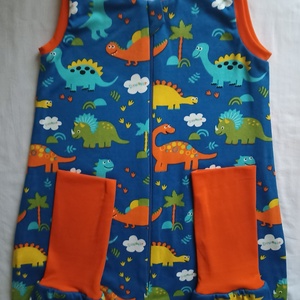 98-104-110-es átmeneti tipegő hálózsák pamut kék dínós, Baba - mama, Babaruházat, Tipegőhálózsák, Varrás, MESKA