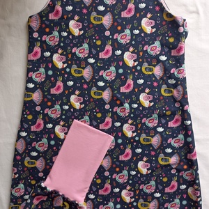 98-104-110-es Átmeneti tipegő hálózsák MELEG 23-25 fokos SZOBÁBA duplapamut sötékék madáskás - baba - mama - babaruházat - tipegőhálózsák - Meska.hu