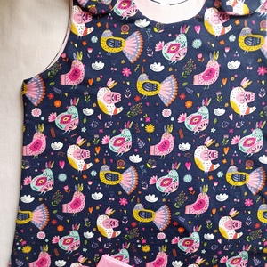 98-104-110-es Átmeneti tipegő hálózsák MELEG 23-25 fokos SZOBÁBA duplapamut sötékék madáskás, Baba - mama, Babaruházat, Tipegőhálózsák, Varrás, MESKA