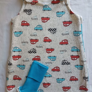 80-86-92-es Átmeneti tavaszi tipegő hálózsák duplapamut autós, Baba - mama, Babaruházat, Tipegőhálózsák, Varrás, MESKA