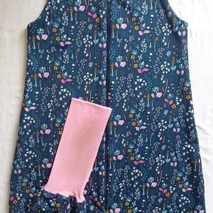 110-116-122-es Őszi téli tipegő hálózsák pamut ÁTMENETI 21-23 fokba skék virágos - baba - mama - babaruházat - tipegőhálózsák - Meska.hu