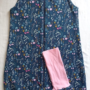 122-128-134-es őszi téli tipegő hálózsák átmeneti pamut skékirágos, Baba - mama, Babaruházat, Tipegőhálózsák, Varrás, MESKA