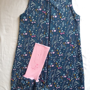 122-128-134-es őszi téli tipegő hálózsák átmeneti pamut skékirágos - baba - mama - babaruházat - tipegőhálózsák - Meska.hu