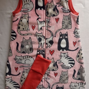 134-140-146-os őszi téli tipegő hálózsák 20-23 fokba wellsoft cicás - Meska.hu