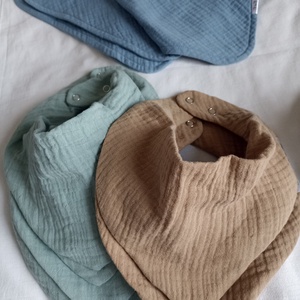 Duplagéz muszlin nyálkendő, patentos sál babáknak gyerekeknek, Baba - mama, Babaruházat, Nyálkendő, Varrás, MESKA