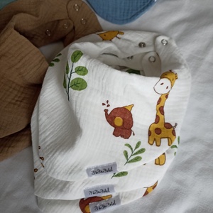 Duplagéz muszlin nyálkendő, patentos sál babáknak gyerekeknek - baba - mama - babaruházat - nyálkendő - Meska.hu