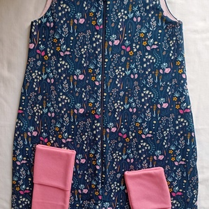 122-128-134-es tavaszi tipegő hálózsák melegebb szobába 23-25 fok átmeneti pamut skék virágos, Baba - mama, Babaruházat, Tipegőhálózsák, Varrás, MESKA