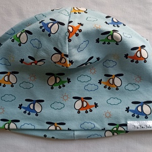 74 80 86 Duplapamut babasapka helikopteres, Ruha & Divat, Sál, Sapka, Kendő, Sapka & Sál szett, Varrás, MESKA