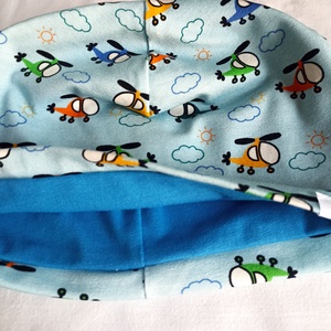 74 80 86 Duplapamut babasapka helikopteres - ruha & divat - sál, sapka, kendő - sapka & sál szett - Meska.hu