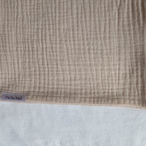 Nyári muszlin babatakaró kánikula duplagéz gyerektakaró 70x90 cm drapp - baba - mama - baba ágynemű - babatakaró, gyerek pléd - Meska.hu