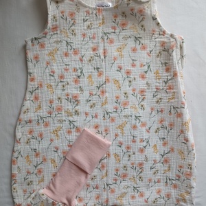 68-74-80-as Nyári muszlin tipegő hálózsák 24-26 fokba duplagéz virágos, Baba - mama, Babaruházat, Tipegőhálózsák, Varrás, MESKA