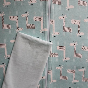 128-134-140-es nyári tipegő hálózsák 24-26 fokba pamut menta zsiráf  - baba - mama - babaruházat - tipegőhálózsák - Meska.hu