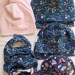 Tavaszi pamut gyereksapka 68 74 80 86 92 98 104 110 116 122 128 134 140 146 152 158 164 170 virágos madár - Meska.hu