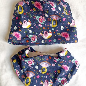 Madrákás sapka-sál szett 47-49 cm s fejre duplapamut, Ruha & Divat, Sál, Sapka, Kendő, Sapka & Sál szett, Varrás, MESKA