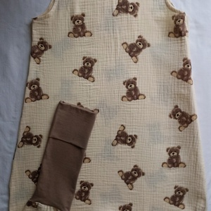 116-122-128-as Nyári muszlin tipegő hálózsák duplagéz macis, Baba - mama, Babaruházat, Tipegőhálózsák, Varrás, MESKA