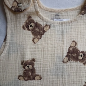 116-122-128-as Nyári muszlin tipegő hálózsák duplagéz macis - baba - mama - babaruházat - tipegőhálózsák - Meska.hu